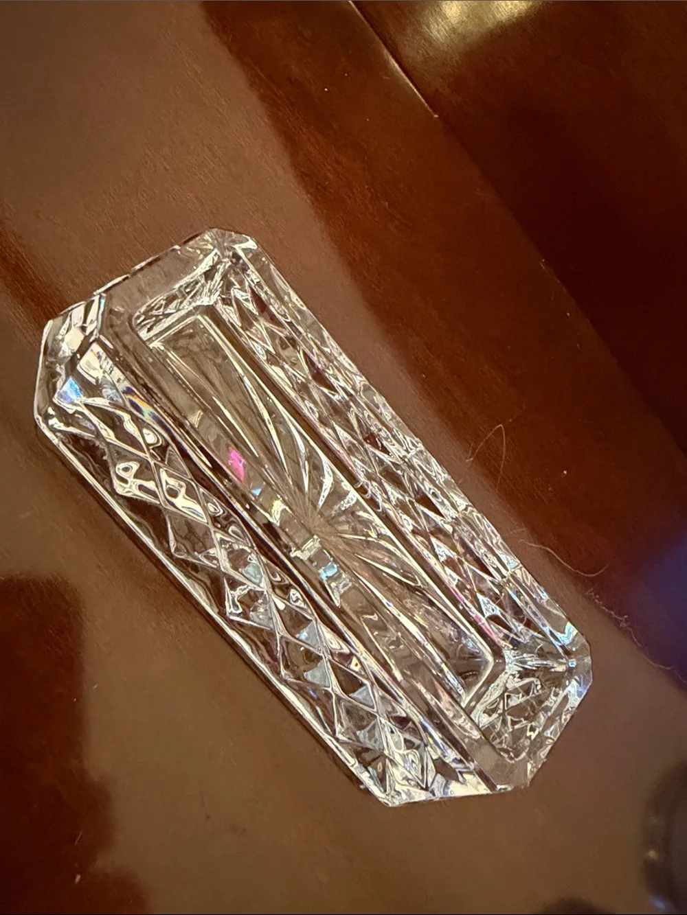 Vintage Waterford Crystal business card holder stamped